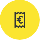 Gelber Kreis mit einem Euro Symbol in der MItte.